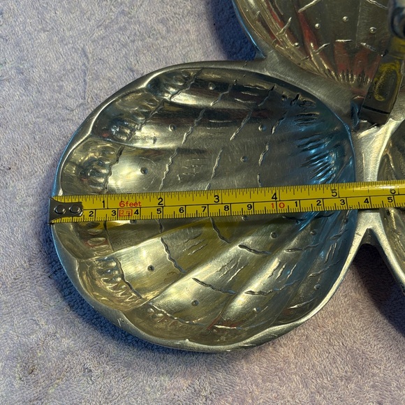 Pewter  Triple Shell Serving  Dish - Picture 3 of 6